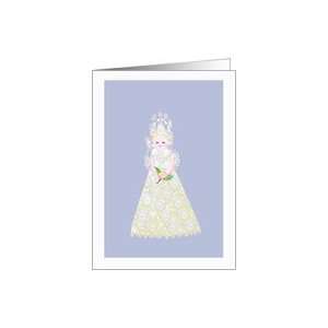  Invitation to Bridal Shower, Lace bride with flower. Card 
