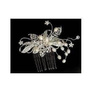  Hair Comb with Sparkle and Pearls 8064 Beauty