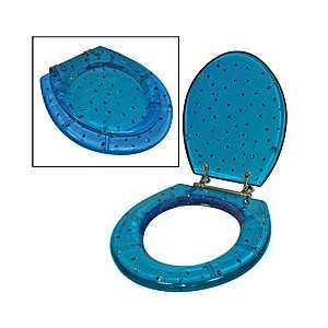  Blue Toilet Seat Decorated with Tacks
