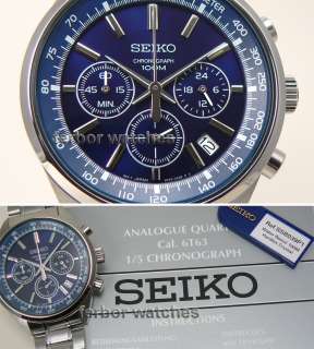 SEIKO CHRONO TACHY DATE STAINLESS STEEL BAND 100m SSB039 SSB039P1 