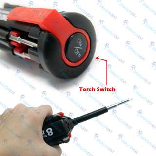 in 1 Multi Portable Screwdriver Tools set LED Torch  