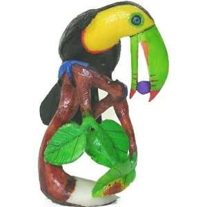  Large Toucan in Tree Tagua Carving
