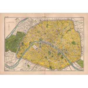   Antique Map of Paris from Encyclopedia Britannica