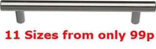 Bar Brushed Steel Kitchen Door Handles from 99p   96mm 128mm 156mm 