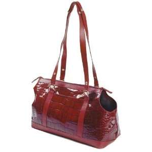  Aurora Paola Fine Italian Leather Pet Carrier  Color RED 