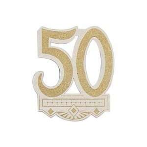  50th Anniversary Gold Tinseled Cut Outs Toys & Games