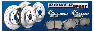FRONT+REAR) SPORT PERFORMANCE BRAKES: 4 DRILLED ONLY ROTORS + 8 