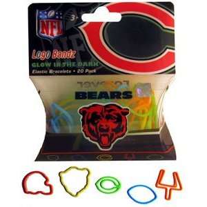   Chicago Bears Glow Football Logo Bandz Silly Bands 20PK Toys & Games
