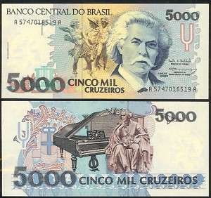 BRAZIL 5000 CRUZEIROS ND (1993) P232c UNCIRCULATED  