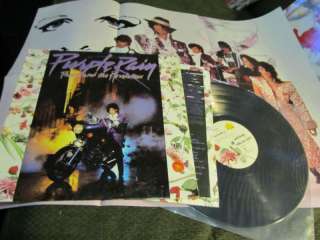 PRINCE Purple Rain orig w/ POSTER & lyric rare LP NM 84  