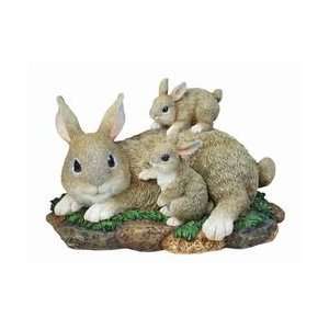  Mommy and Baby Bunny Rabbits Musical Figurine, Made with 