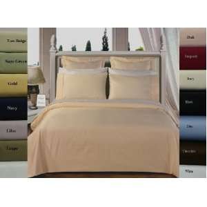   Long 300 Thread Count Duvet Cover Set Solid Chocolate: Home & Kitchen
