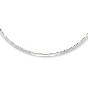  15in Sterling Silver Polished Neck Collar: Jewelry