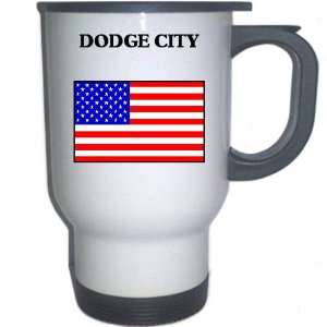  US Flag   Dodge City, Kansas (KS) White Stainless Steel 