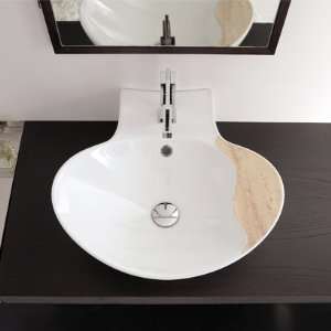  Scarabeo Supported or Wall Mounted Ceramic Washbasin with 