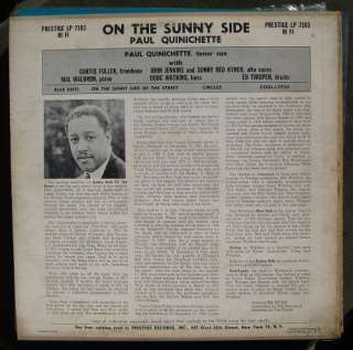 Paul Quinichette On the Sunny Side LP Prestige 7103 DG Mono 446 W 50th 