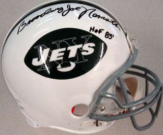   York Jets Full Size Authentic Helmet Broadway Joe & HOF 85 UDA #d/12