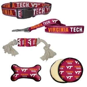   : Virginia Tech Hokies Dog Collar, Lead, & Toy Gift Set: Pet Supplies