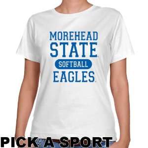 Morehead State Eagles Ladies White Custom Sport Classic Fit T shirt  