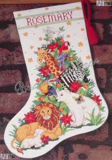 Sunset WORLD OF ANIMALS Counted Cross Stitch Christmas Stocking Kit 