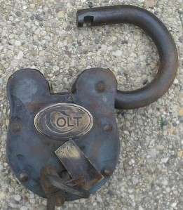 Huge Cast Iron Colt Gun Pistol Padlock Lock with Keys  