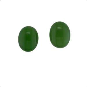   PREMIUM NEPHRITE JADE 5x7MM OVAL CABOCHONS LOT OF 2