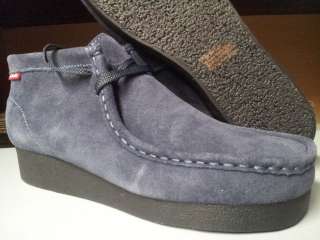   Mens Clarks Padmore Wallabee Navy Suede Black Rubber Hard Bottom 2012