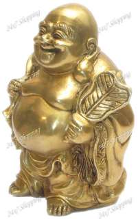 Tibet SOLID BRASS laughing Face Buddha Statue~ Art ~New  
