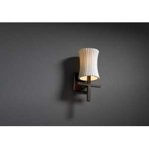    Bronze Linear Sconce Pleats Hourglass Shade: Home Improvement