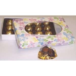 Scotts Cakes 1 Pound Dark Chocolate Covered Caramels in a Daisy Box 