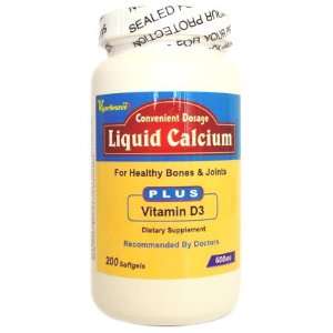  Liquid Calcium (mini) 600mg, 200 Softgels Health 