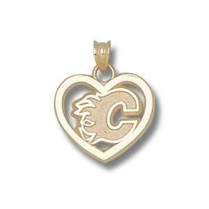  Calgary Flames C Logo Heart Charm/Pendant Sports 