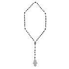 Stainless Steel Rosary with Beads and Hourglass shaped Links  