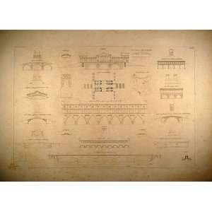  1841 Engraving Bridges Ponts Jean Nicolas Louis Durand 