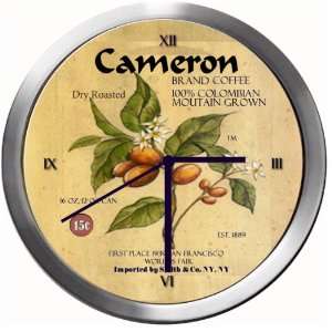  CAMERON 14 Inch Coffee Metal Clock Quartz Movement 