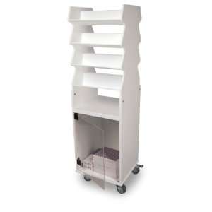 TrippNT 50252 PVC Tall Slanted Suture Cart with Bulk Storage Area and 