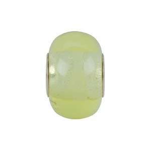  24950 Silver 14.00X08.00 Mm Kera Green Amber Bead Jewelry