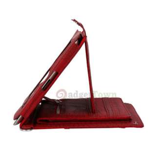 Red Folio Flip Carry Bag Sleeve Stand Leather Case For Apple ipad 2 