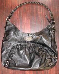 Strada Black Six Pocket Medium Hobo Handbag  