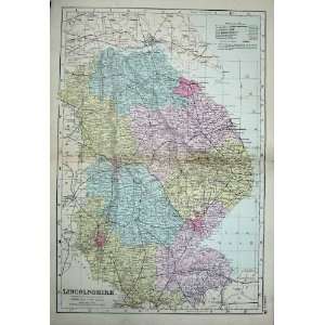  1881 Map Lincolnshire England Boston Lincoln Grimsby: Home 