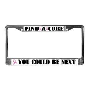  Breast Cancer Cure License Plate Frame by CafePress 