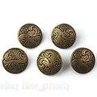 50 New Antique Bronze Round Charms Butto