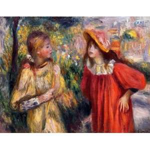 Oil Painting: The Conversation: Pierre Auguste Renoir Hand Painted Art 