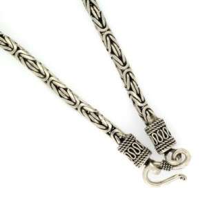 5mm Bali Byzantine 925 Sterling Silver Chain Necklace Black Oxidized 