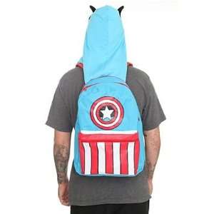  Captain America Hooded Backpack Super Hero Comics: Toys & Games