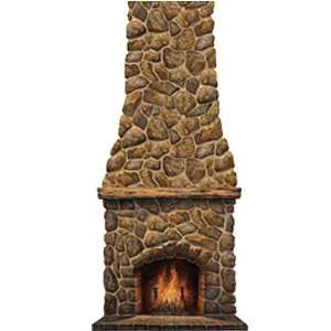  Rock Stone Lodge Fireplace Wall Mural: Home & Kitchen