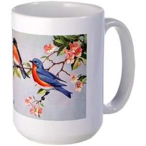 Eastern Bluebird Bird Vintage Large Mug by CafePress:  