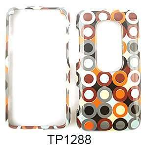  CELL PHONE CASE COVER FOR HTC EVO 3D CIRCLES AND DOTS IN 