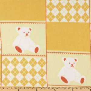   Fleece Argyle Bear Yellow Fabric By The Yard: Arts, Crafts & Sewing