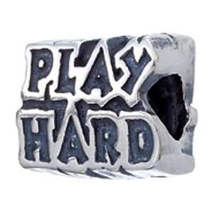  Zable(tm) Sterling Silver Work Hard/play Hard Bead / Charm 